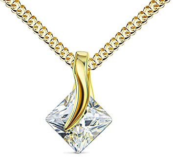 Anhänger 585 Gold 14 Karat mit Zirkonia Stein in edlem Design für Damen