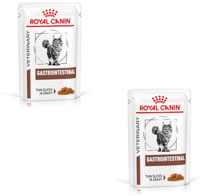 Royal Canin Veterinary Gastrointestinal | Doppelpack | 2 x 12 x 85 g | Nassfutter für ausgewachsene Katzen | Feine Stückchen in Soße | Bei Resorptionsstörungen des Darms