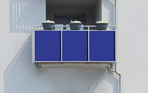 Wallario Balkonverkleidung, Sichtschutz, Windschutz, Meterware nach Maß mit vormontierten Ösen - Motiv Dunkelblau (Grundpreis: 29,95Eur/m)