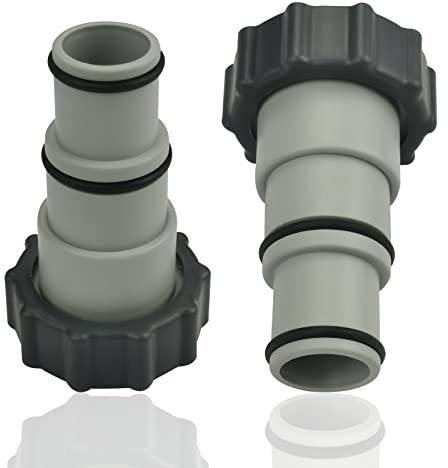 MEZYJIUCOM Pool Adapter I Poolschlauch Adapter 38mm und 32mm auf 2 Zoll Innengewinde I Schlauchtülle Ø 32/38mm mit Dichtring I 2 Stück