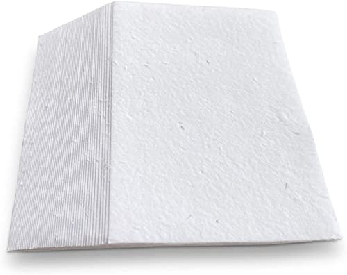 Wanderings Handgeschöpfte Blumensamen-Papierkarten – 2 x 3,5 / 5,5 x 9,5 cm – 50er-Pack – Einpflanzbare Wildblumen-Saatpapierkarten für Tischkarten, Tischdeko, Kunst & Basteln – 250 GSM Büttenrand