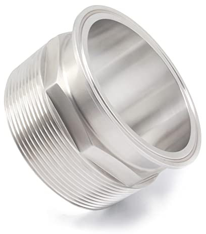 QiiMii 4 Tri Clamp Adapter to 4 MNPT Thread Ferrule Hexagonal Sanitary Pipe Fitting