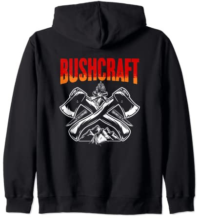 Bushcraft Cross Axes Bushcrafting Camping Hiking Bushcraft Zip Hoodie