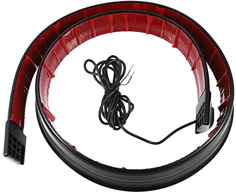 X AUTOHAUX Universal Car Spoiler with Red LED Light 47.2/1.2m Tail Light Black