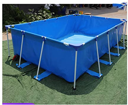 Piscinas Desmontables, Por Encima Del Suelo Piscina Lona De PVC Al Aire Libre Rectangular Acero De Marco Pool De Marcos For El Patio Trasero, Familia Jardín ( Color : Azul , Tamaño : 1.5X1X0.8M )