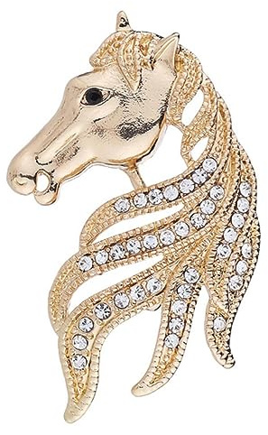 YAHOYA Hochwertige Kristall Tier Pferd Brosche Herren Anzug Hemd Corsage Revers Anstecknadel Abzeichen Kleidung Broschen für Frauen Accessoires