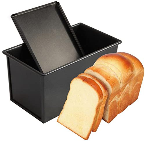 Teglia per pagnotta Pullman, Pan di pane in alluminio con coperchio, Scatola antiaderente, Teglia per pagnotta resistente al calore, Padella per la cottura del pane, Cheesecake