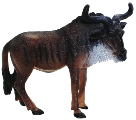 Toyvian 1pcs wildebeest model wildebeest plastic toy lifelike animal toy ornaments for kids scale model animals home décor miniatures Simulation Wild Animal Decor child pvc desktop Kids