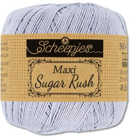 Frida's Wollhaus Scheepjes 50 g Maxi Sugar Rush Crochet Yarn Fillet Crochet Cotton 87 Colours (399 | Lilac Mist)