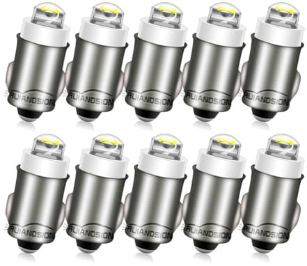 Ruiandsion Ampoule LED BA7S Blanche 12V Non-Polaire Eclairage Compteur Voiture Moto Lot 10 PCS