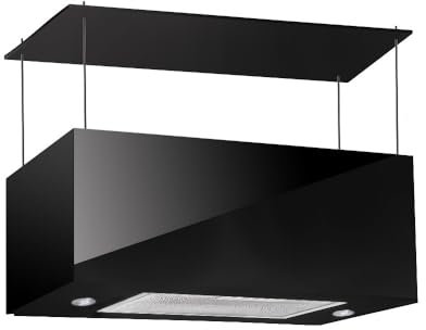 Campana extractora de isla de cristal negro de 60 cm - Samet Diamond