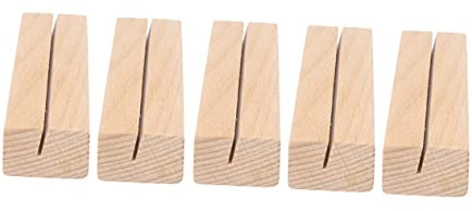 SEWACC 5stücke Holz Memo Clips Für Visitenkarten Und Fotos Stabiler Tischkartenhalter Aus Buchenholz Für Büro Empfang Hochzeit Und Dekoration