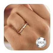 Milacolato 925 Sterling Silber Ringe Frauen Zierlicher Gedrehter Kubischer Zirkonia Verstellbare Daumenring Eheringe Verlobungsring Engagement Band Ringe Roségold Ring für Damen Mädchen