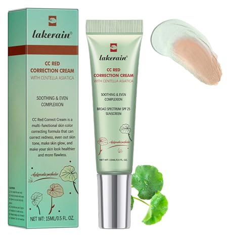 Color Correcting CC-Creme, CC-Creme für Damen, mit Centella, verbessert die Ausstrahlung, verfeinert die Hautstruktur, pralle, weichere und hydratisierte Haut, Mehrzweck-Hauttonanpassung, CC-Creme,