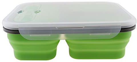 Lunc Boxes Scatola da Pranzo Portatile Pieghevole in Silicone da 1100 ml, Scatola da Pranzo di Grande capacità, Scatola da Pranzo Pieghevole, Scatola da Pranzo Ecologica