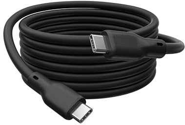 DIGITUS Cable USB-C – 0,5 m – USB 3.2 Gen2 – Cubierta de silicona flexible | 10 Gbit/s – Suministro de energía de 100 W – Transmisión de vídeo UHD 4K a 60 Hz – Conector USB-C a conector USB-C – Negro