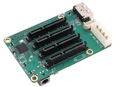 Raspberry Pi 5 Penta, SATA-Hut, fino a 5 dischi SATA