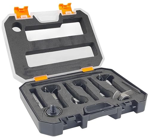 10 Stück Lochfräser Set, Hartmetall Forstnerbohrer Set für Holz - Holzbohrer 15, 20, 25, 30, 35 mm, Schneckenöffner Scharnierlochbohrer für Hartholz, Möbel