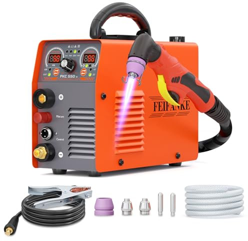 FEIFANKE 55 Ampere Plasmaschneider Berührungslosem Pilotlichtbogen Hochfrequenz Luftstrom IGBT 2T/4T Schneidbrenner Maximale Schnittdicke 20mm Zum Schneiden von Rostfreiem Stahl Aluminium und Kupfer