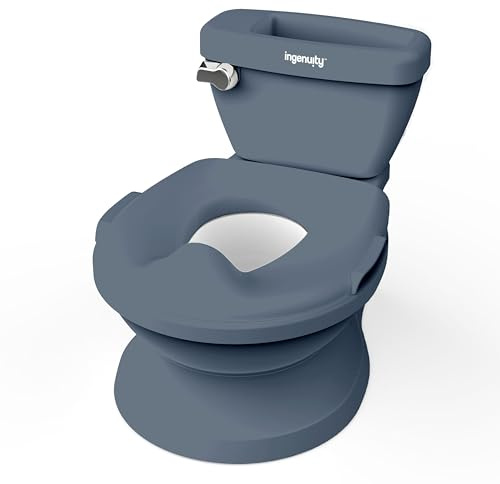 Ingenuity My Size Potty Pro in Blue, Infant Potty Training Toilet, Lifelike Flushing Sound, for Ages 18 Months, Up to 50 Pounds