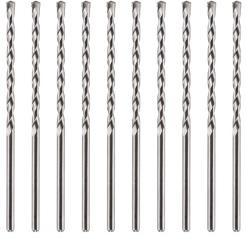 Rennie Tool - 10pcs 8mm x 200mm Long TCT Masonry Drill Bit Set | For Concrete Brick Porcelain Ceramic Tile Plastic Wood Etc. Tungsten Carbide Tipped For Standard Rotary Drills (NOT SDS)