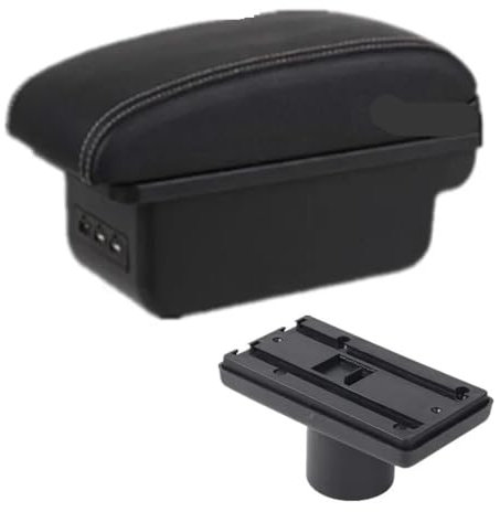 Reposabrazos Caja Para Seat Para Ibiza 6j Para Ibiza 6L Caja De Reposabrazos Caja De Almacenamiento De Contenido De Tienda Central Con Portavasos Cenicero(B1 style white line)