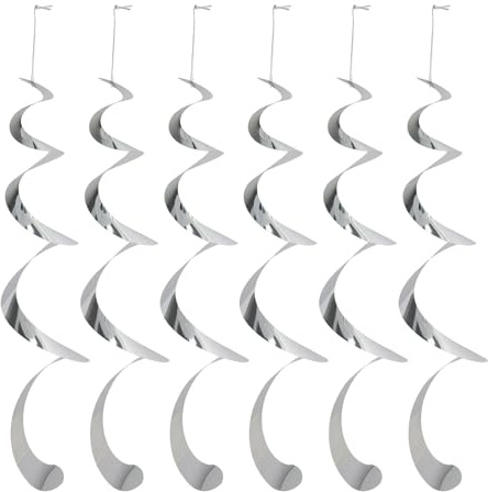 Annlpoy 6 stück Windspirale Vogelabwehr Reflektierend Vogelschreck Spiralen Windspiel für Draußen, Balkon und Garten - Effektive Abwehr, Einfache Montage, Umweltfreundlich, Keine Tierverletzung