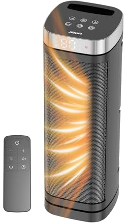 Ceramic Heater - Portable Indoor Space Heater with Remote Control, 1-12 Hour Timer, 3 Heating Modes, Electric Heater for Bedroom, Office Use