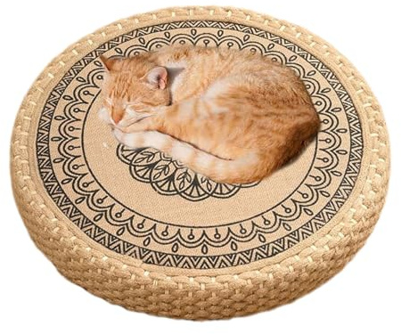 Genérico Cojín de Meditación para Suelo,Cojines De Meditación para Yoga - Almohada De Meditación Tejida A Mano para Hogar Y Cojín Tatami