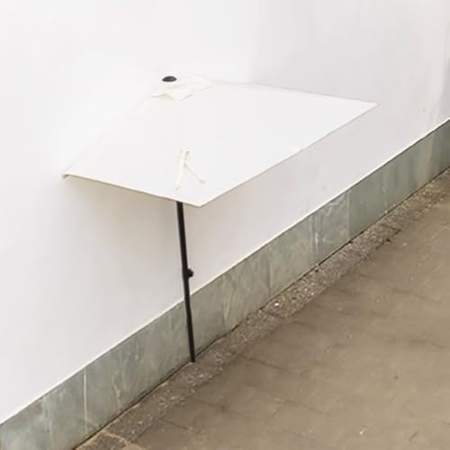 RTVGNSZSJL 270cm Parasol De Patio Demi Parasol，Parasol De Plage Extérieur Réglable en Hauteur，Résistant À Pluie Parasol pour Marché，Balcon，Jardin(Beige,270x150cm/9x5ft)