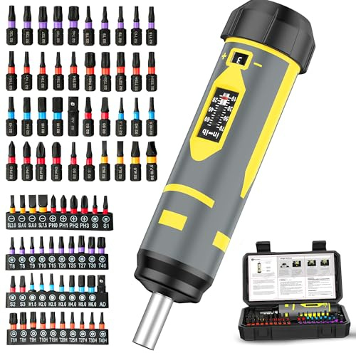 Bore Baby Torque Screwdriver Set 10-70 in-lb,1/4'' Drive with 40 S2 Bits | 10-70 Inch-Pounds Torque Wrench for Scope Mounting, Bcycle Repair & Precision Maintenance.