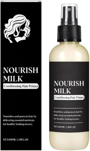 Nourish Milk Conditioning Hair Primer, Leave-In Spray für geschmeidiges, intensives Feuchtigkeitsspendendes, verbessertes trockenes oder krauses Haar, mehr Glanz