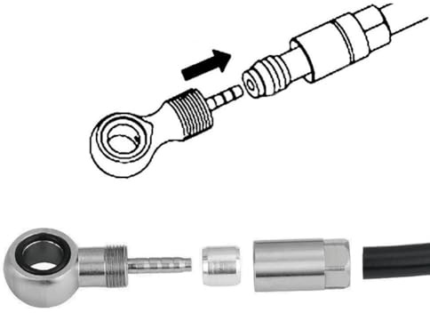 NiuLumea Lot de 2 kits de raccords de tuyau de frein hydraulique pour vélo avec raccord banjo compatible avec les systèmes de frein hydraulique Magura en alliage d'aluminium avec olive, inserts de