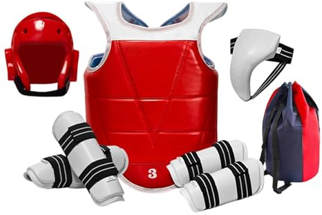 Amagogo Set Completo di Attrezzatura per Taekwondo, Realizzata in Eva E PU, con Borsa per Il Trasporto, XL