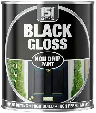 VARNOX, Black Gloss Non-Drip Paint 300ml – Hard-Drying, High-Performance Gloss with Durable Hard-Build Formula – Ideal for Wood, Metal & Concrete – Interior & Exterior Use (1PCS)