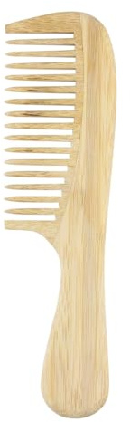 Peigne Dent Large en Bois, Peigne Cheveux Bouclés Démêlante en Bois, Brosse Antistatique
