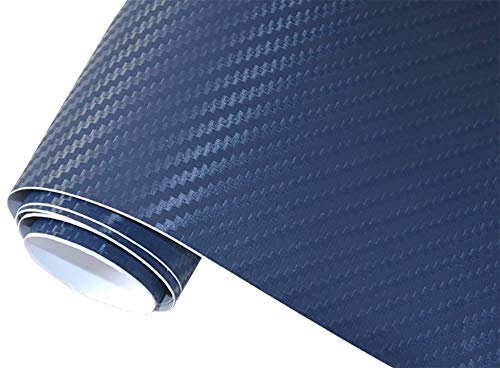 Neoxxim 7€/m2 Premium - Auto Folie - 3D Carbon Folie - DUNKEL BLAU 1200 x 150 cm - blasenfrei Lackfolie Möbelfolie
