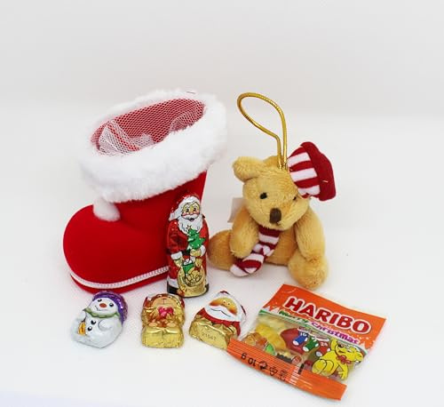 Unbekannt 110636 Nikolausstiefel 8cm m. Teddy gefüllt als Nikolausgeschenk Wichtel