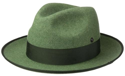 Hutshopping Jagdhut mit Druckknopf Hut Schützenhut Wollfilzhut Filzhut Herren - forstgrün Wollhut Ripsband, Einfass Herbst Sommer Frühjahr Winter Frühling-Sommer Herbst-Winter