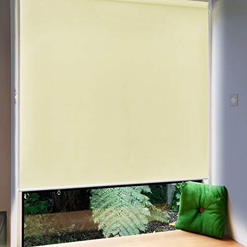 Froadp 140x240cm Toldo Vertical Exterior, Estor Enrollable de Oscurecimiento con Abrazaderas y Cadena, Privacidad Persianas Enrollables, Estores de Protección Solar para Ventanas y Puertas(Beige)
