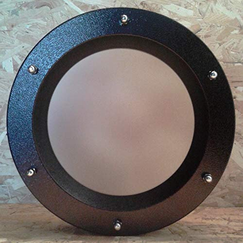 Bullauge für Tür „altes Kupfer” 350 mm, Glas matt, Hutmuttern