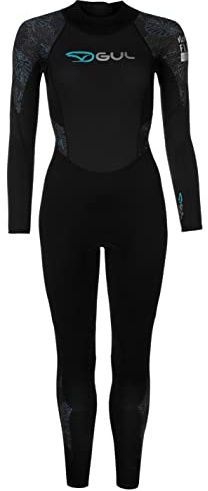 Gul Womens Contour Full Length 3.2mm Wetsuit Black/Print 10 (S)