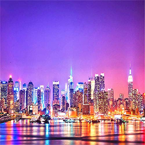 5000 Teile, Impossible Puzzle, Schöne Lichter der Stadt Geschicklichkeitsspiel für die ganze Familie, farbenfrohes Legespiel, Erwachsenenpuzzle ab 14 Jahren, als Ostergeschenk-61.61x41.53 Zoll (156.5