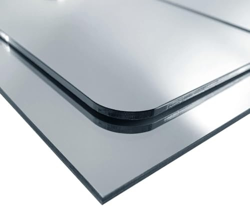 Signalétique.biz France - Acrylglasplatte Spiegel 3 mm – PMMA XT Synthetikspiegel – Sicherheitsglas – 900 x 300 mm – gerade Kanten