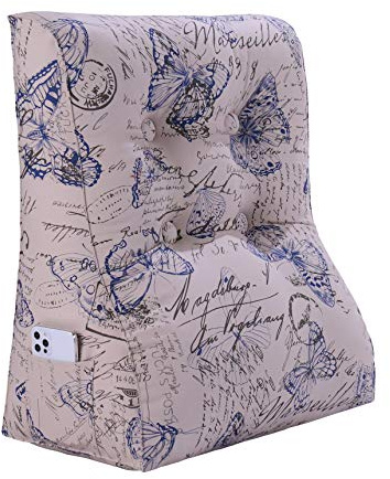 Johnear Rückenkissen Baumwolle Aufdruck Keilkissen Lesekissen Bücher Kissen für Bett Sofa Couch Auto Rückenlehne Lendenkissen Fernsehkissen