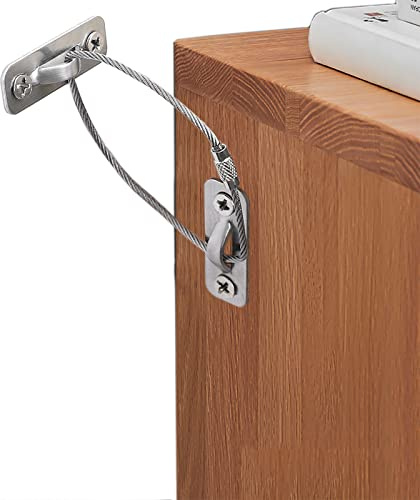 6 Pack Furniture Anchors Kit for Baby Proofing, Furniture Straps Use to Prevent Falling and Anti Tip, Dresser Or Cabinet to Wall Anchors, 8in