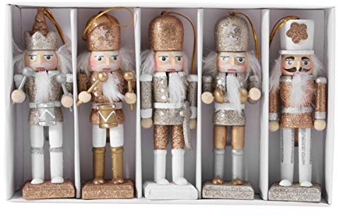 Sewroro 1 Set Christmas Nutcracker Ornaments Wooden Nutcracker Figurine Christmas Doll Pendant Nutcracker Soldier Decoration for Xmas Holiday Party Decor