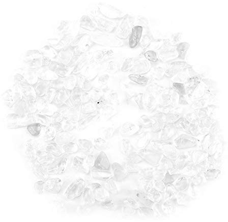 Riuulity Pezzi di Quarzo di Cristallo Naturale, Trucioli di Pietra Burattati Schiacciati, Possono Mettere L'acquario, Vaso di Fiori, Mettere, Decorare, Smagnetizzare Gli Ornamenti, per Buddha(Bianco)