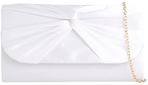 Clutch aus Satin, plissiert, für Braut, Abschlussball, Hochzeit, Abend, Party, Handtasche