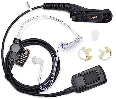 UAYESOK Radio Ohrhörer für Motorola DP3400 DP4400 DP4401 DP4600 DP4800 DP4801 MTP6650 Funkgerät, Multi Pin Walkie Talkie Headset mit Air Acoustic Tube PTT Mic & Ohrpassstück Ohrstöpsel